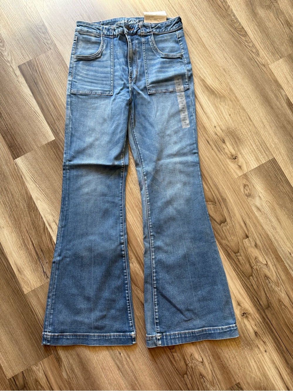 American Eagle Outfitters Light Blue Flare Utility Jeans